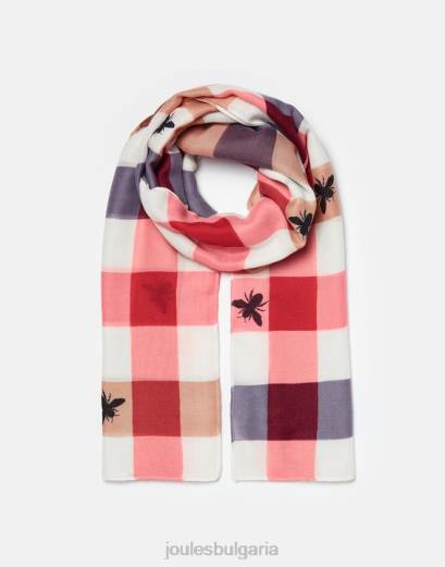 аксесоари P42D160 пчелен мулти gingham Жени Joules речен олекотен тъкан щампован шал