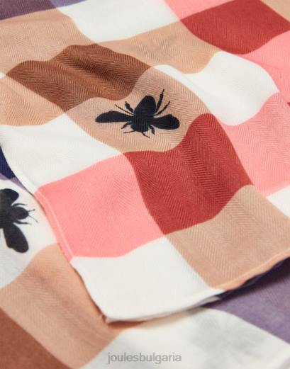 аксесоари P42D160 пчелен мулти gingham Жени Joules речен олекотен тъкан щампован шал
