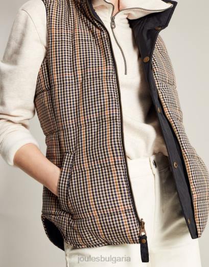 облекло P42D50 черен Жени Joules двустранна жилетка atwell diamond quilt