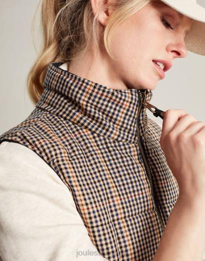 облекло P42D50 черен Жени Joules двустранна жилетка atwell diamond quilt