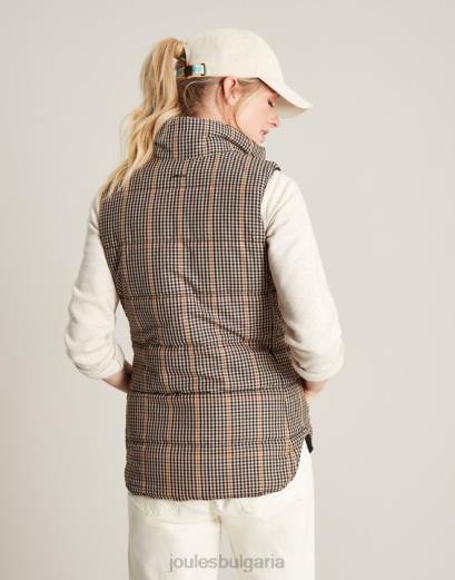 облекло P42D50 черен Жени Joules двустранна жилетка atwell diamond quilt