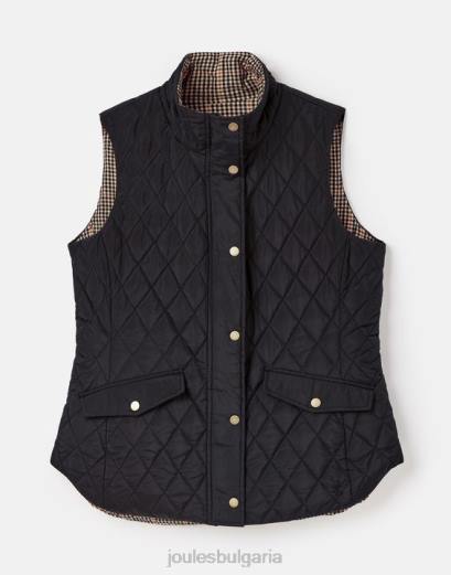облекло P42D50 черен Жени Joules двустранна жилетка atwell diamond quilt