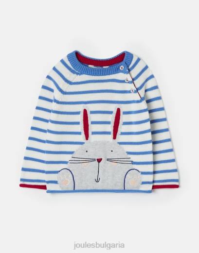 облекло P42D411 зайче райе бебета Joules пуловер winnie intarsia 0-3 години