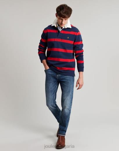 облекло P42D230 деним със средно пране мъже Joules дънковият дънк oakham slim fit с 5 джоба