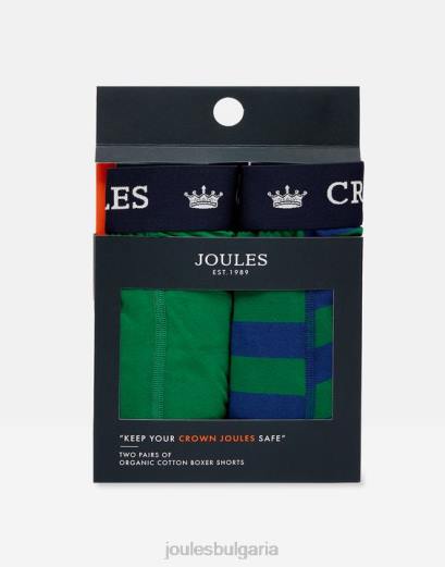 аксесоари P42D172 зелена синя ивица мъже Joules crown памучни боксерки 2 бр