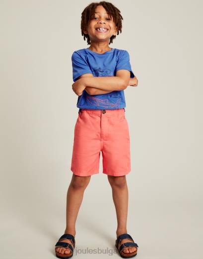 облекло P42D384 мек корал момчета Joules шорти jake 2-12г