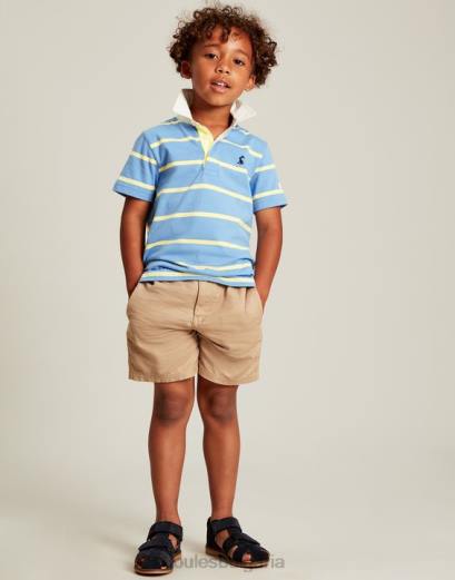 облекло P42D350 синя жълта ивица момчета Joules поло тениска ozzy stripe jarsey 2-12 години