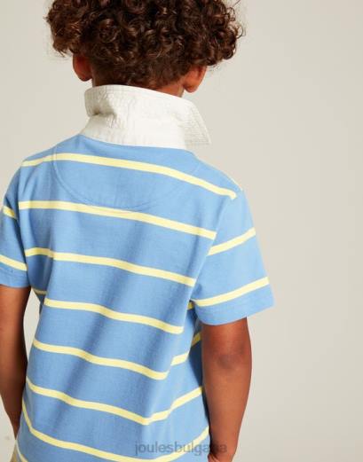 облекло P42D350 синя жълта ивица момчета Joules поло тениска ozzy stripe jarsey 2-12 години