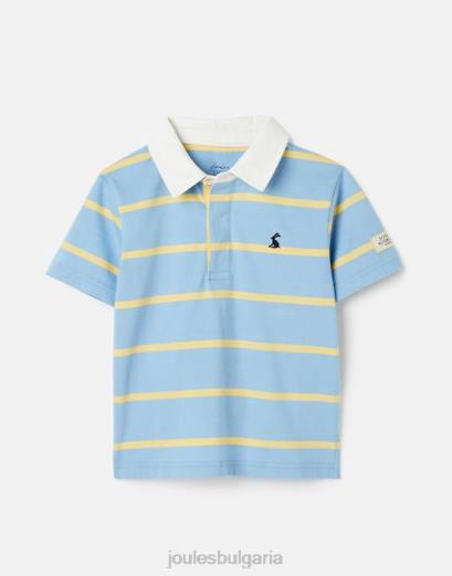 облекло P42D350 синя жълта ивица момчета Joules поло тениска ozzy stripe jarsey 2-12 години