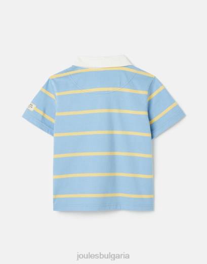 облекло P42D350 синя жълта ивица момчета Joules поло тениска ozzy stripe jarsey 2-12 години