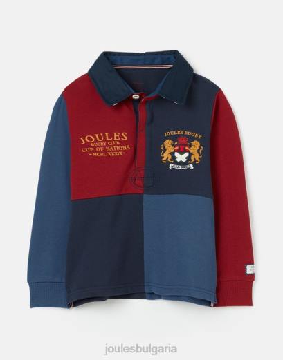 облекло P42D374 френски флот момчета Joules union тениска за ръгби 2-12 години