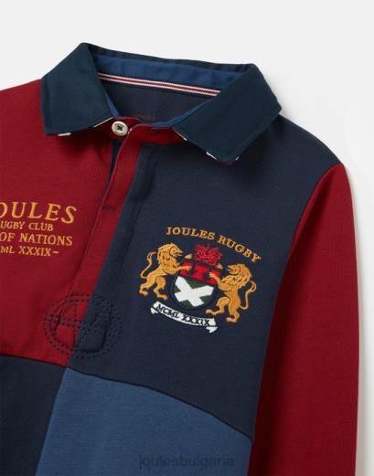 облекло P42D374 френски флот момчета Joules union тениска за ръгби 2-12 години