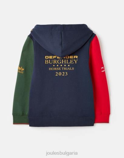 облекло P42D316 френски флот момчета Joules унисекс суитшърт с качулка тип burghley 2-12 години