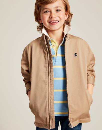 облекло P42D336 светлокафяво момчета Joules яке harrington 2-12г