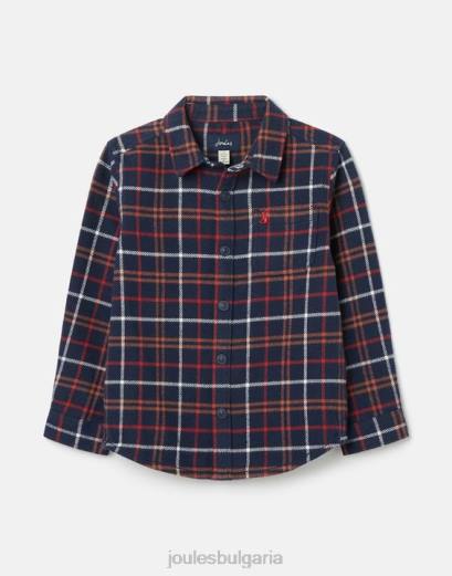 облекло P42D366 тъмносиньо мулти каре момчета Joules aiden shacket 2-12 години