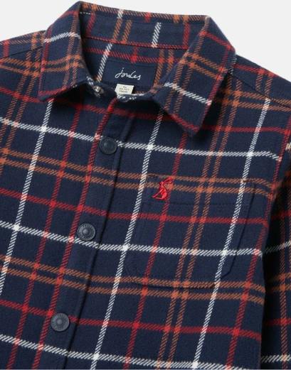 облекло P42D366 тъмносиньо мулти каре момчета Joules aiden shacket 2-12 години