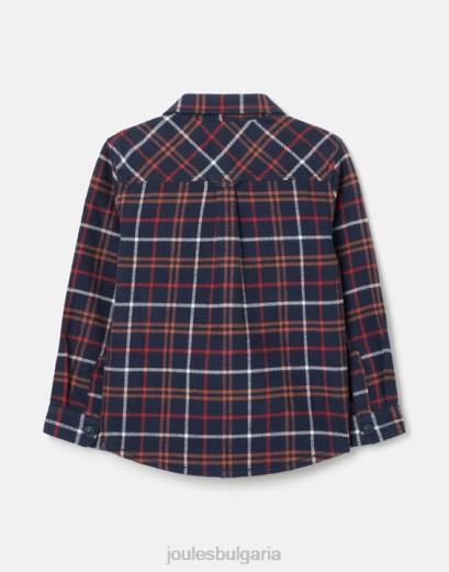 облекло P42D366 тъмносиньо мулти каре момчета Joules aiden shacket 2-12 години