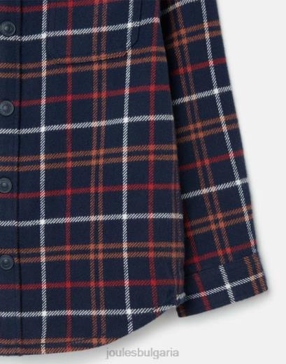 облекло P42D366 тъмносиньо мулти каре момчета Joules aiden shacket 2-12 години