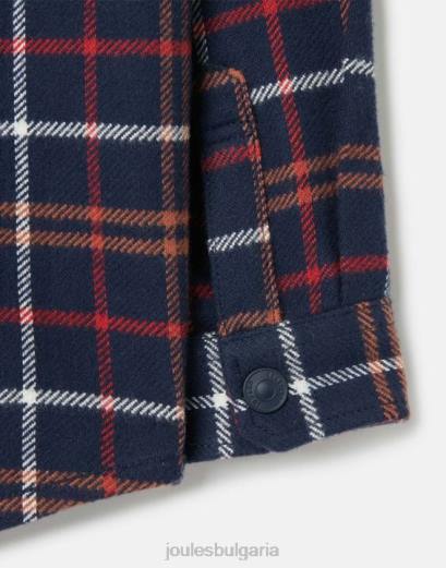 облекло P42D366 тъмносиньо мулти каре момчета Joules aiden shacket 2-12 години