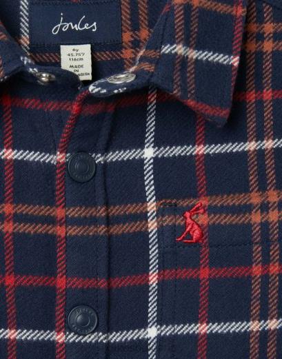 облекло P42D366 тъмносиньо мулти каре момчета Joules aiden shacket 2-12 години