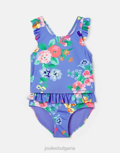 облекло P42D319 сини цветя момичета Joules laurielle tankini 2-12 години