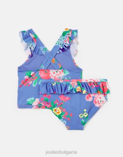 облекло P42D319 сини цветя момичета Joules laurielle tankini 2-12 години