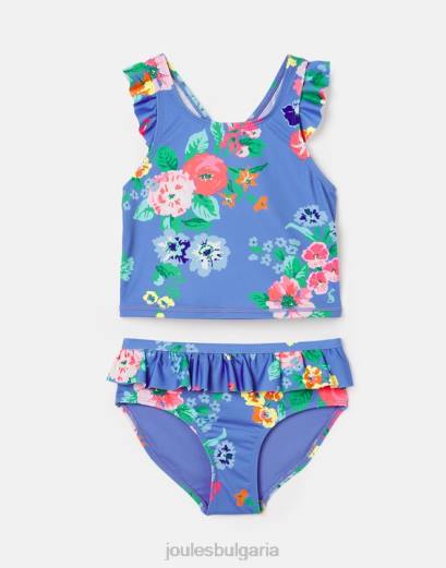 облекло P42D319 сини цветя момичета Joules laurielle tankini 2-12 години