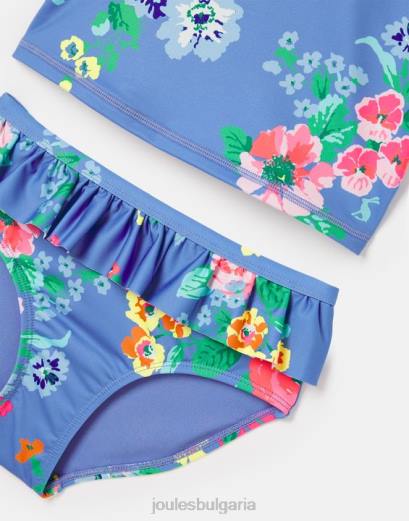 облекло P42D319 сини цветя момичета Joules laurielle tankini 2-12 години