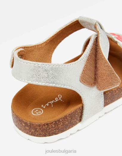 обувки P42D333 сребро момичета Joules сандали scarlett t-bar