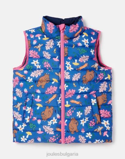облекло P42D260 син момичета Joules двустранна жилетка gruffalo flip it 1-6 години