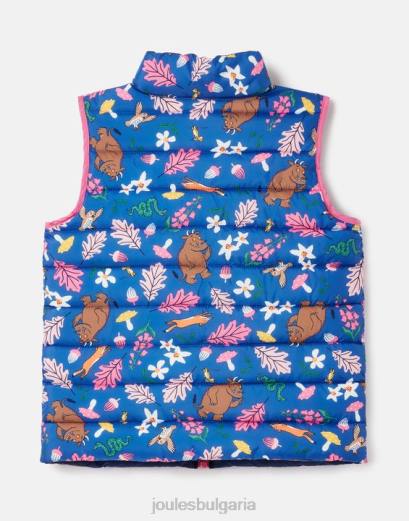 облекло P42D260 син момичета Joules двустранна жилетка gruffalo flip it 1-6 години