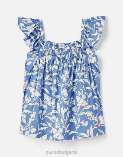 облекло P42D271 пеперудено синьо момичета Joules nicola shired top 5-12 години