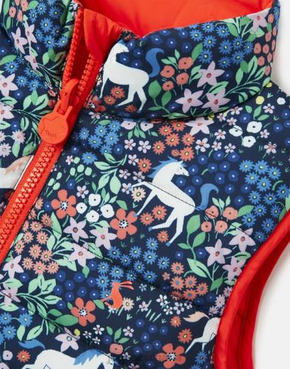 облекло P42D307 пони момичета Joules двустранна жилетка flip it 2-8 години