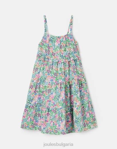 облекло P42D293 мулти дици момичета Joules theadora shirred empire многоетажна рокля 5-12 години