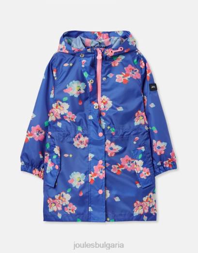 облекло P42D305 сини цветя момичета Joules яке golightly packaway 2-12 години