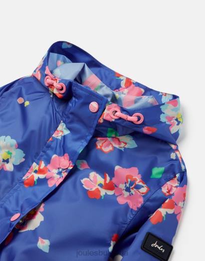 облекло P42D305 сини цветя момичета Joules яке golightly packaway 2-12 години