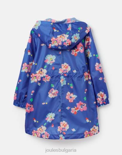облекло P42D305 сини цветя момичета Joules яке golightly packaway 2-12 години