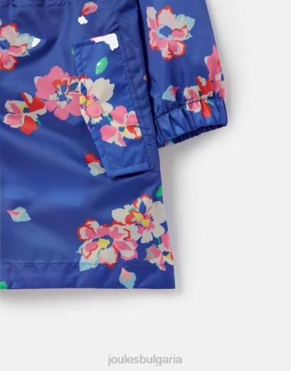 облекло P42D305 сини цветя момичета Joules яке golightly packaway 2-12 години