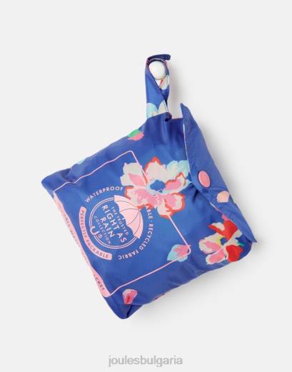 облекло P42D305 сини цветя момичета Joules яке golightly packaway 2-12 години